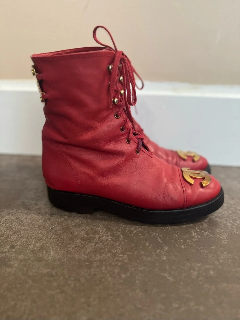 Chanel 1992 Runway Combat Boots – Size 37.5